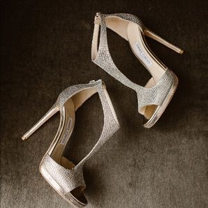 Size 37 gold Lana jimmy choos